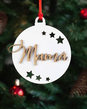 Bola de Navidad con nombre y estrellas