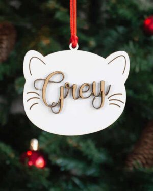 Bola de Navidad con silueta de gato