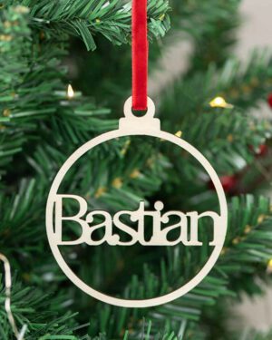 Bola de Navidad en madera con nombre