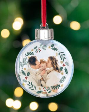 Bola árbol de Navidad redonda personalizada