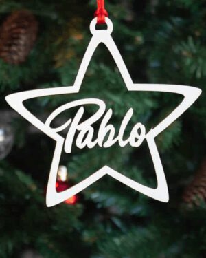 Estrella de madera personalizada con nombre